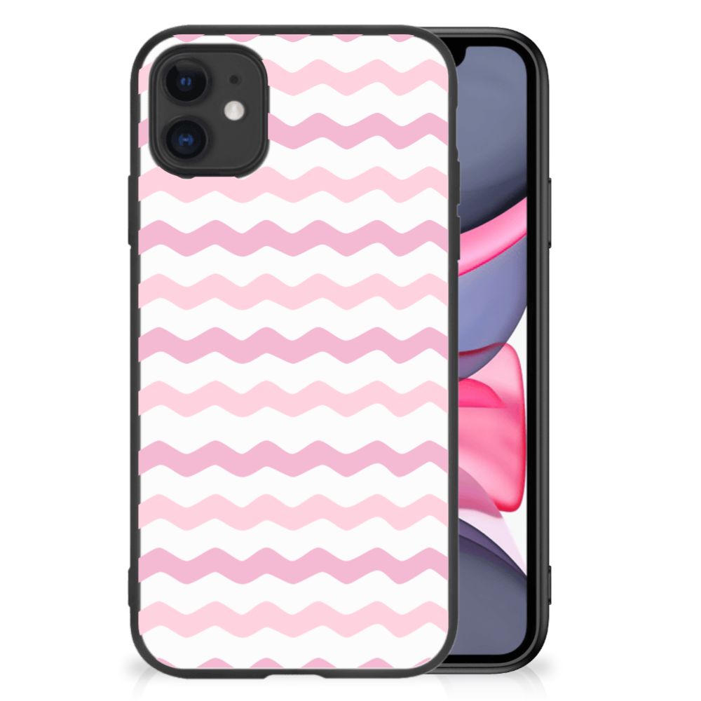 iPhone 11 Back Case Waves Roze