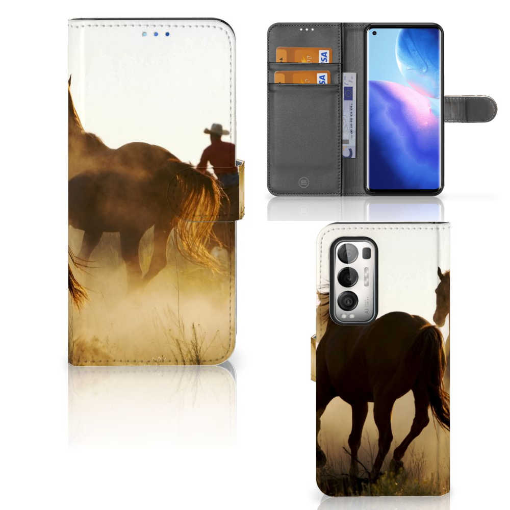 OPPO Find X3 Neo 5G Telefoonhoesje met Pasjes Design Cowboy