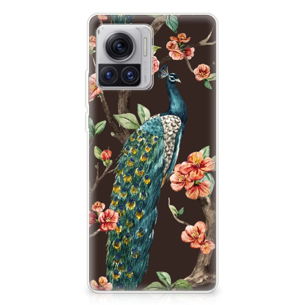 Motorola Moto X30 Pro TPU Hoesje Pauw met Bloemen