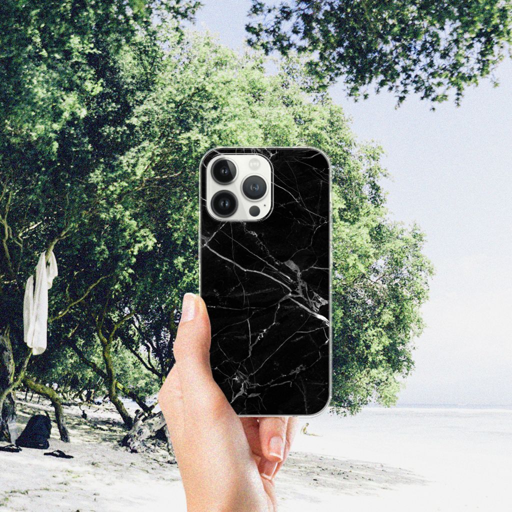 iPhone 13 Pro Max TPU Siliconen Hoesje Marmer Zwart - Origineel Cadeau Vader B2C Telecom