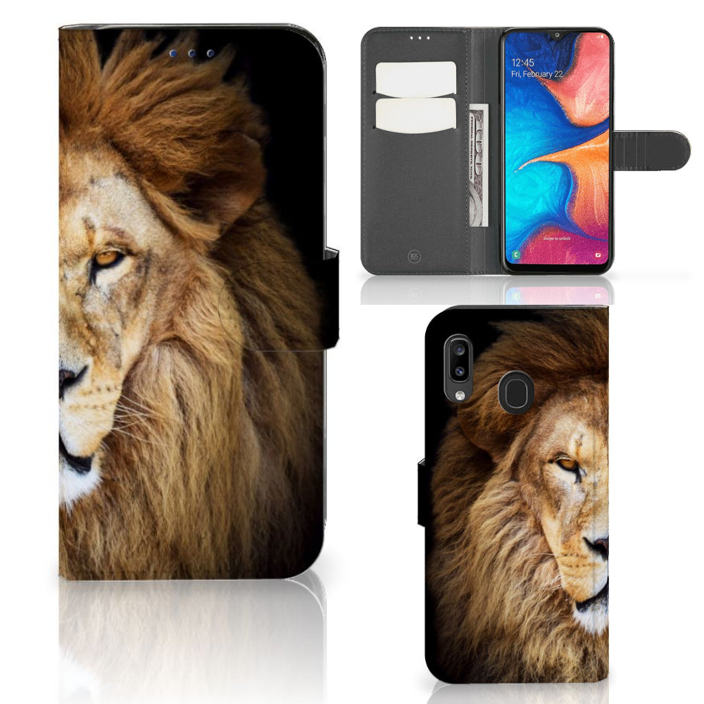 Samsung Galaxy A30 Telefoonhoesje met Pasjes Leeuw