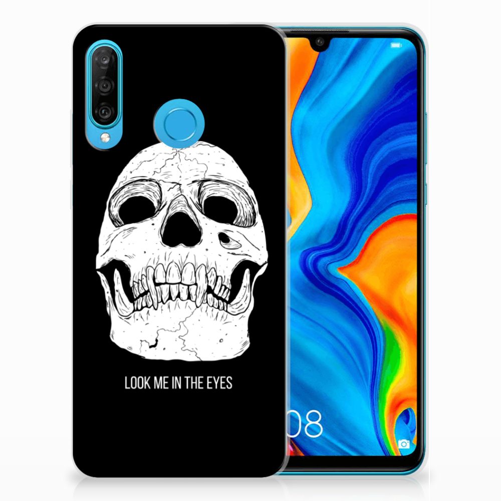 Silicone Back Case Huawei P30 Lite Skull Eyes