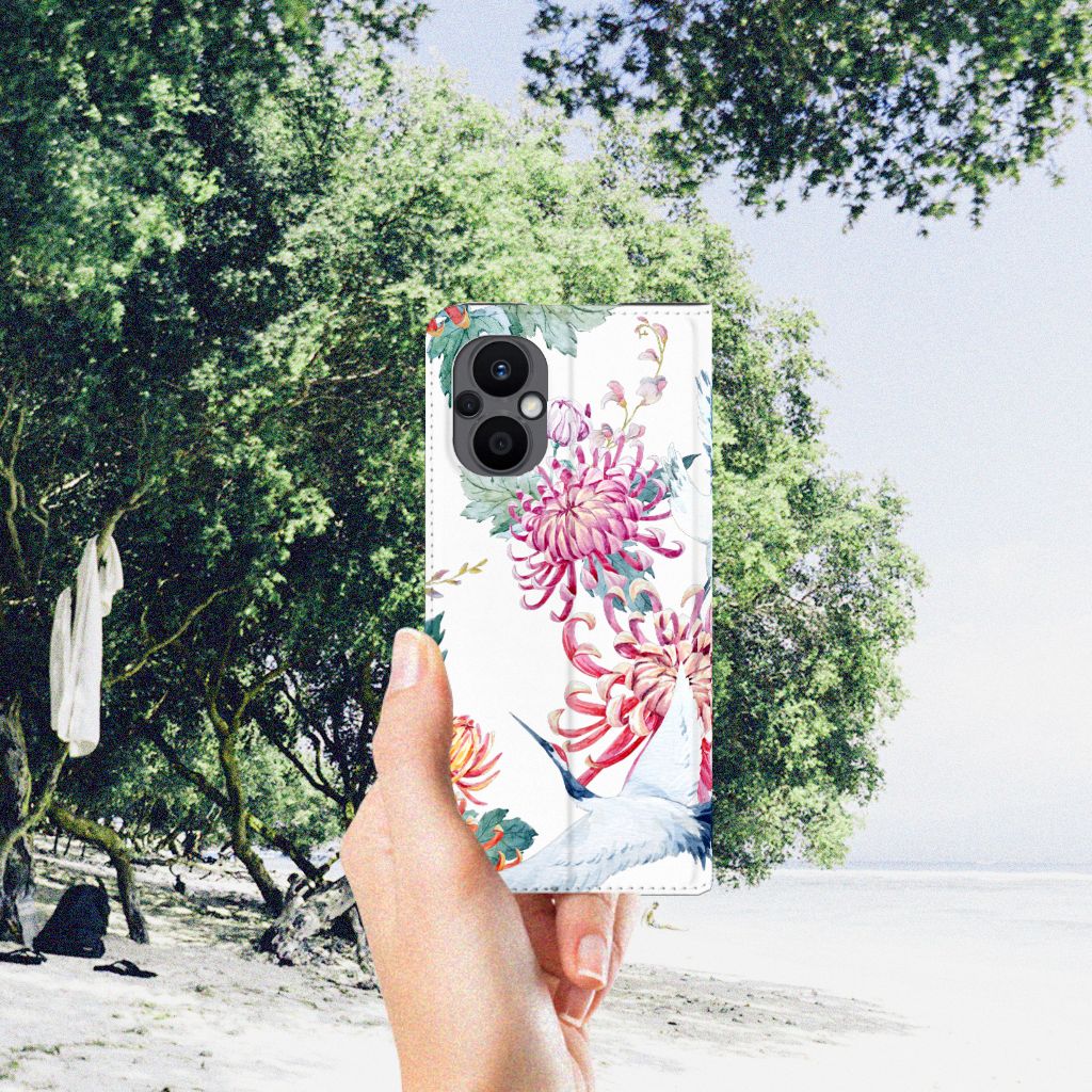 OPPO Reno8 Lite Hoesje maken Bird Flowers - B2C Telecom