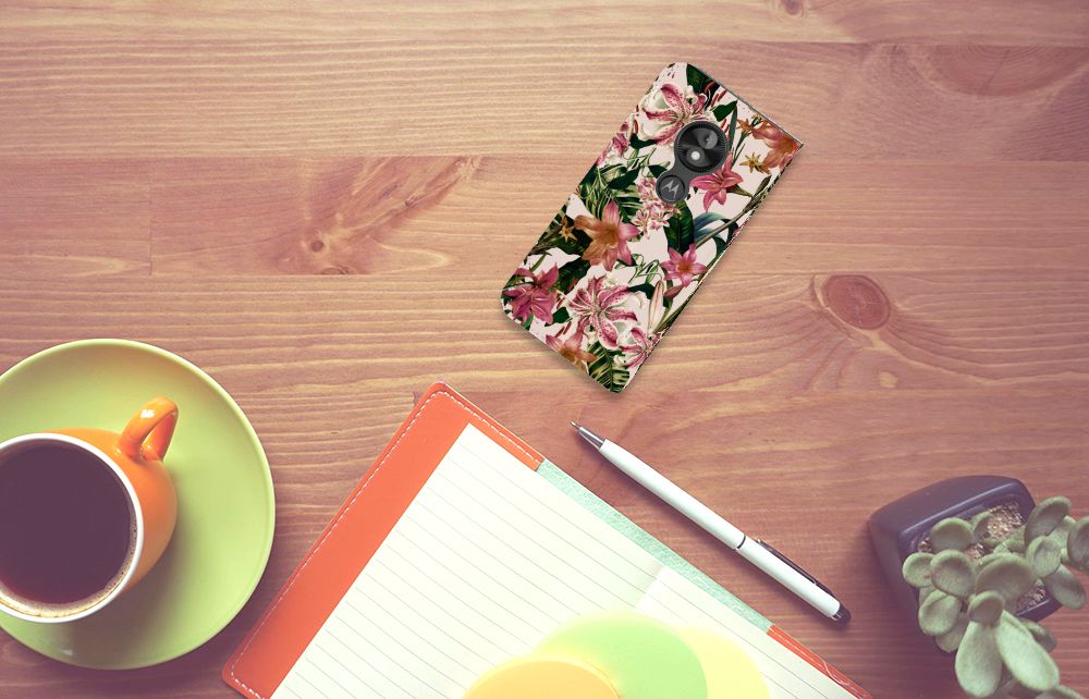 Motorola Moto E5 Play Smart Cover Flowers