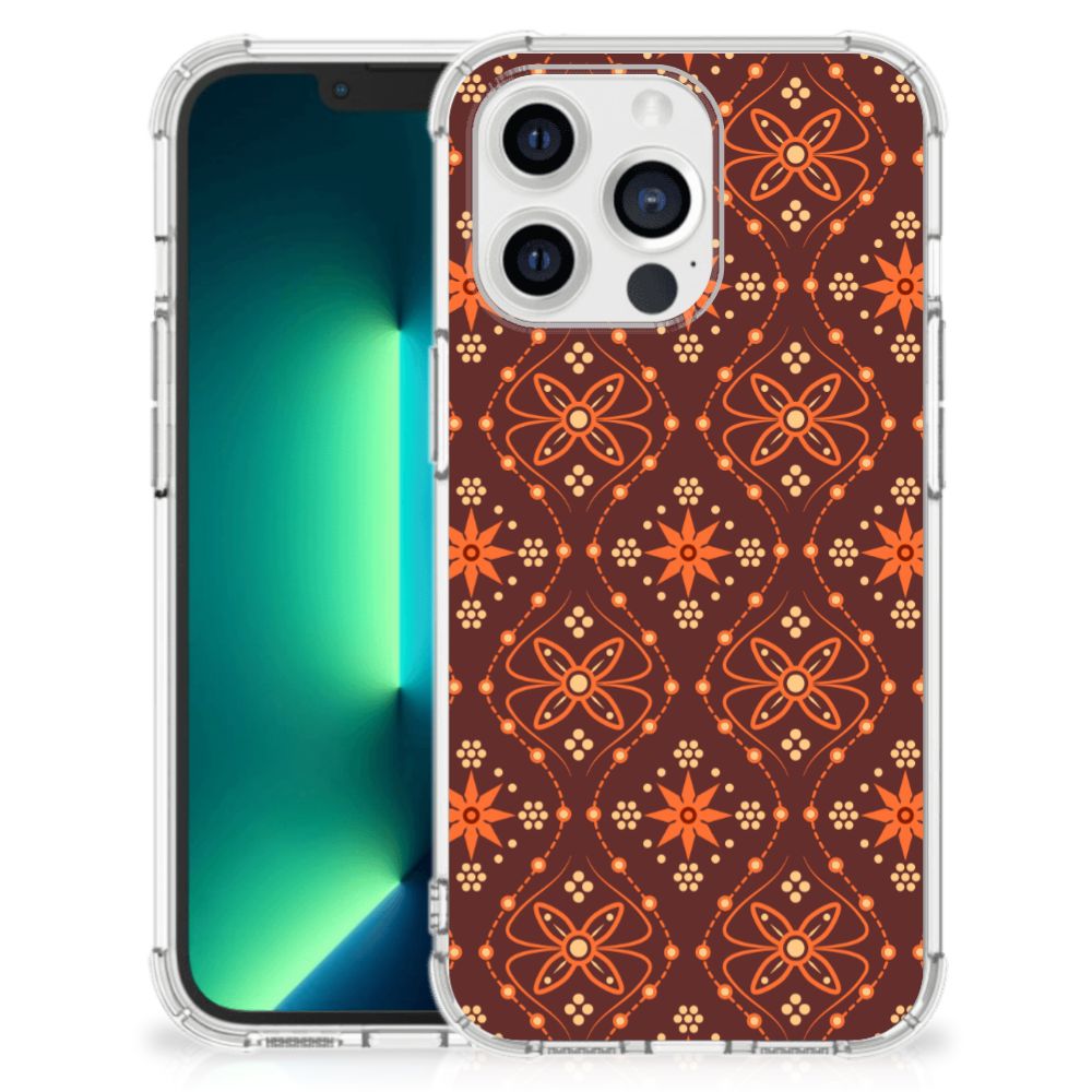 iPhone 13 Pro Max Doorzichtige Silicone Hoesje Batik Brown - B2C Telecom
