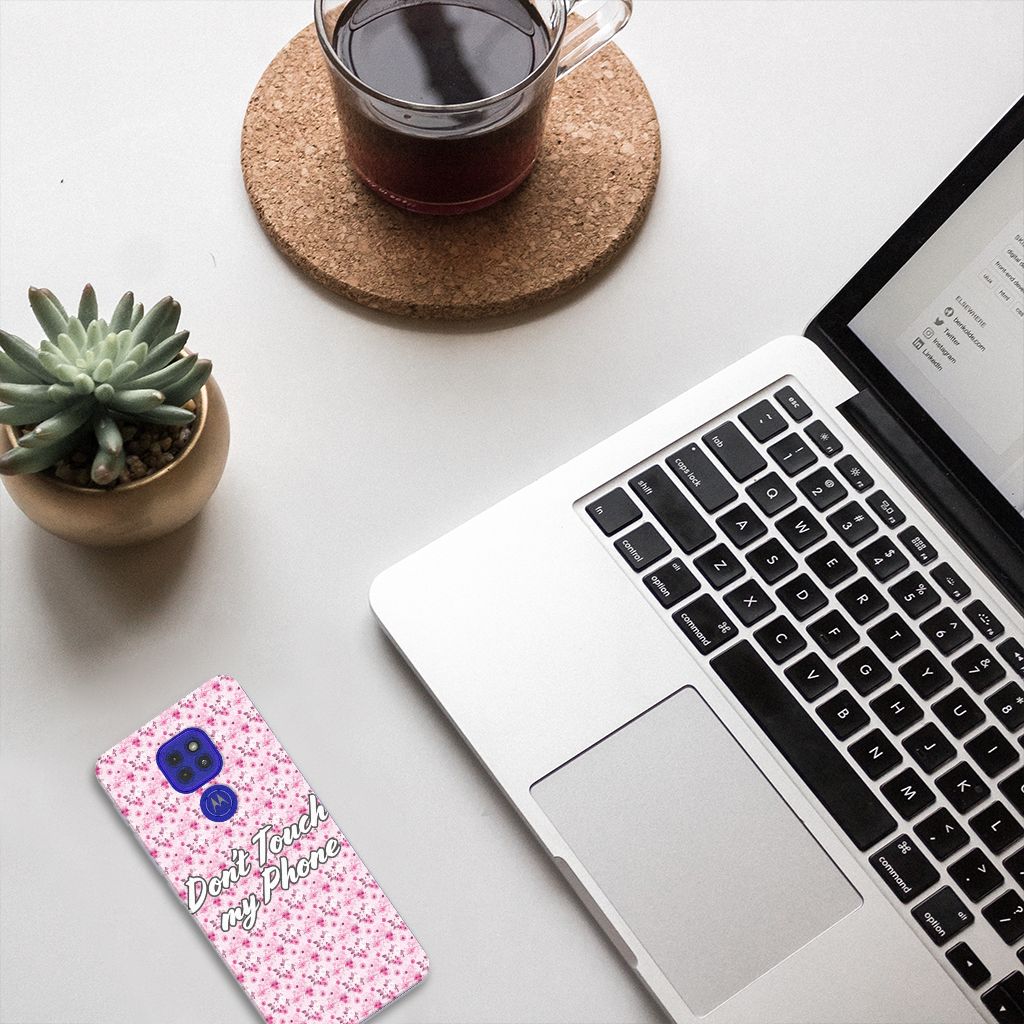 Motorola Moto G9 Play | E7 Plus Silicone-hoesje Flowers Pink DTMP B2C Telecom