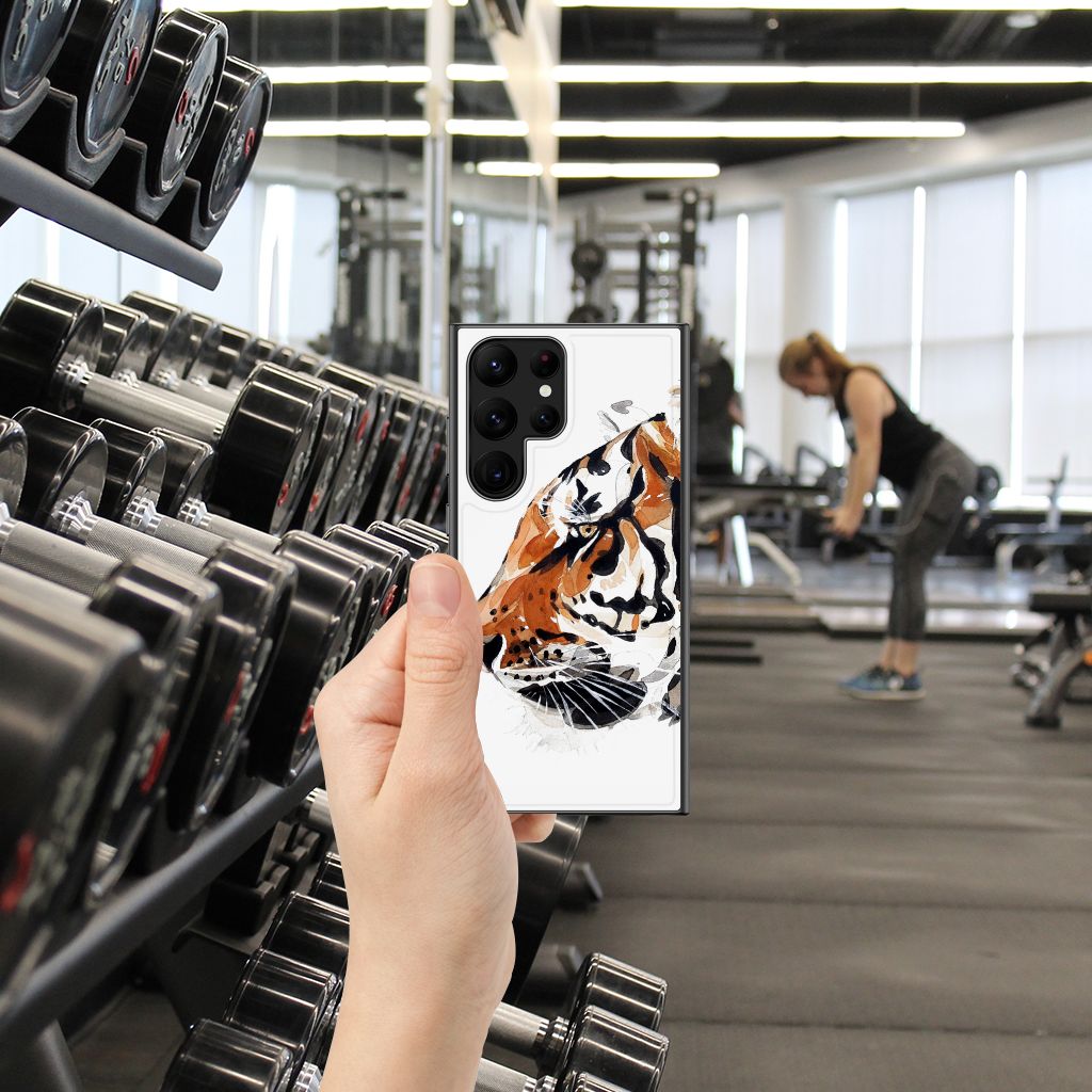 Kleurrijke Telefoonhoesje Samsung Galaxy S23 Ultra Watercolor Tiger B2C Telecom