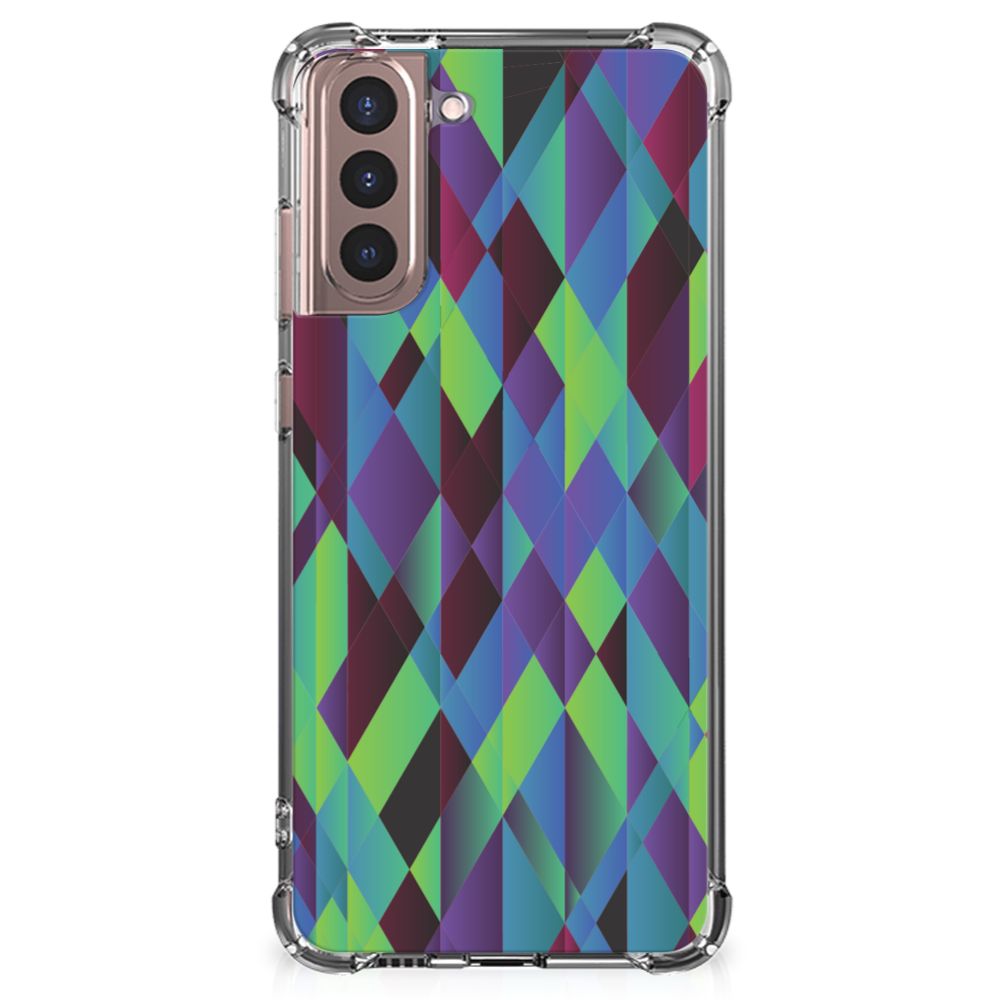 Samsung Galaxy S21 Plus Shockproof Case Abstract Green Blue B2C Telecom