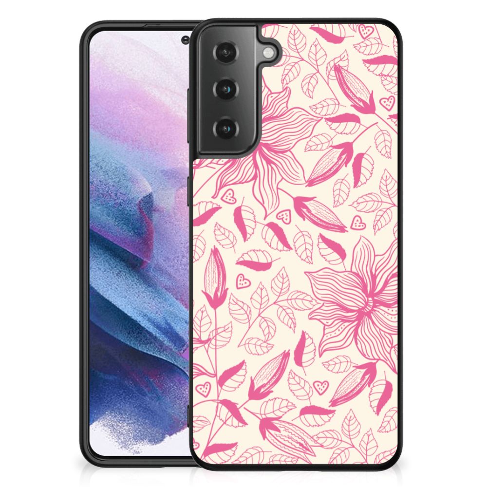Samsung Galaxy S21 Plus Bloemen Hoesje Pink Flowers