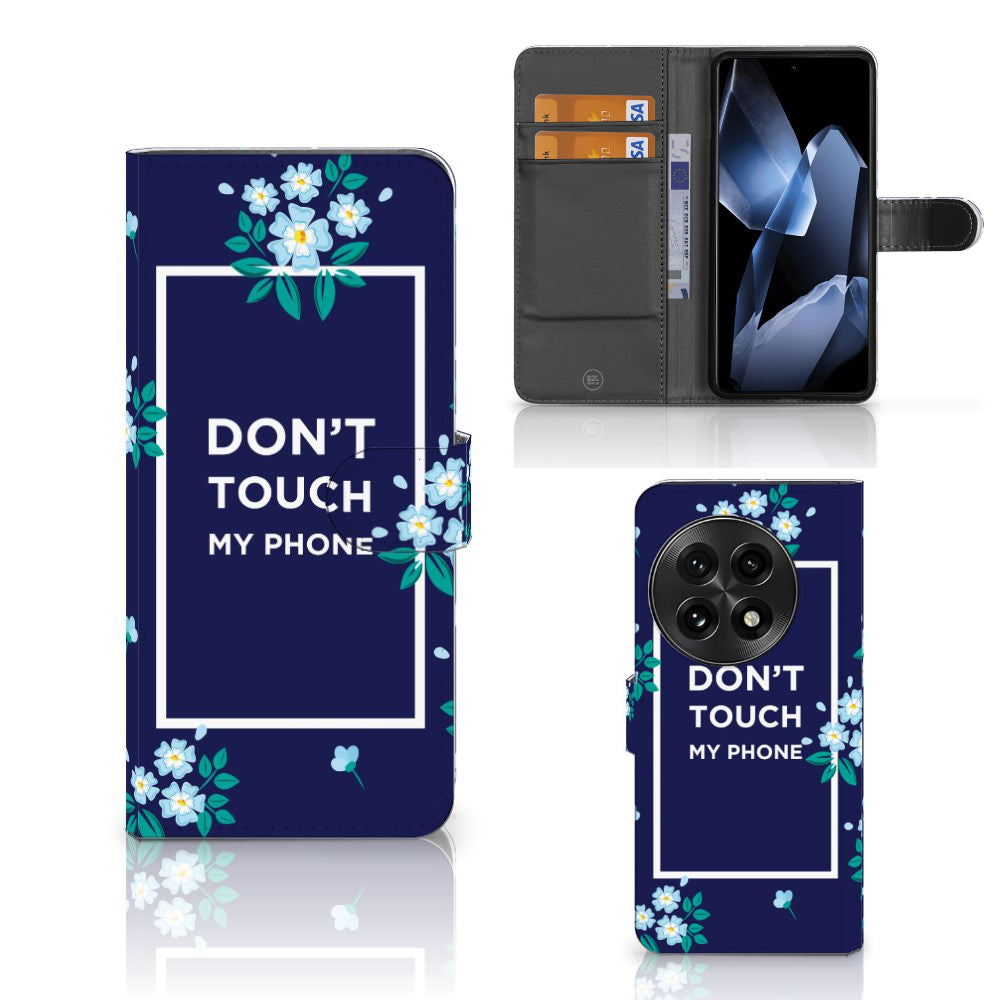 OnePlus 13 Portemonnee Hoesje Flowers Blue DTMP