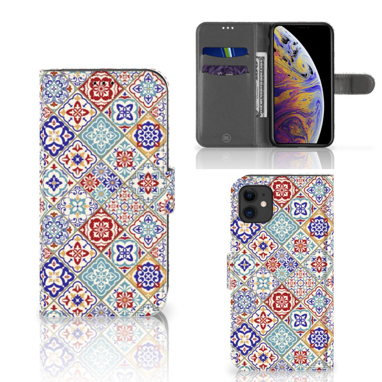 Apple iPhone 11 Bookcase Tiles Color