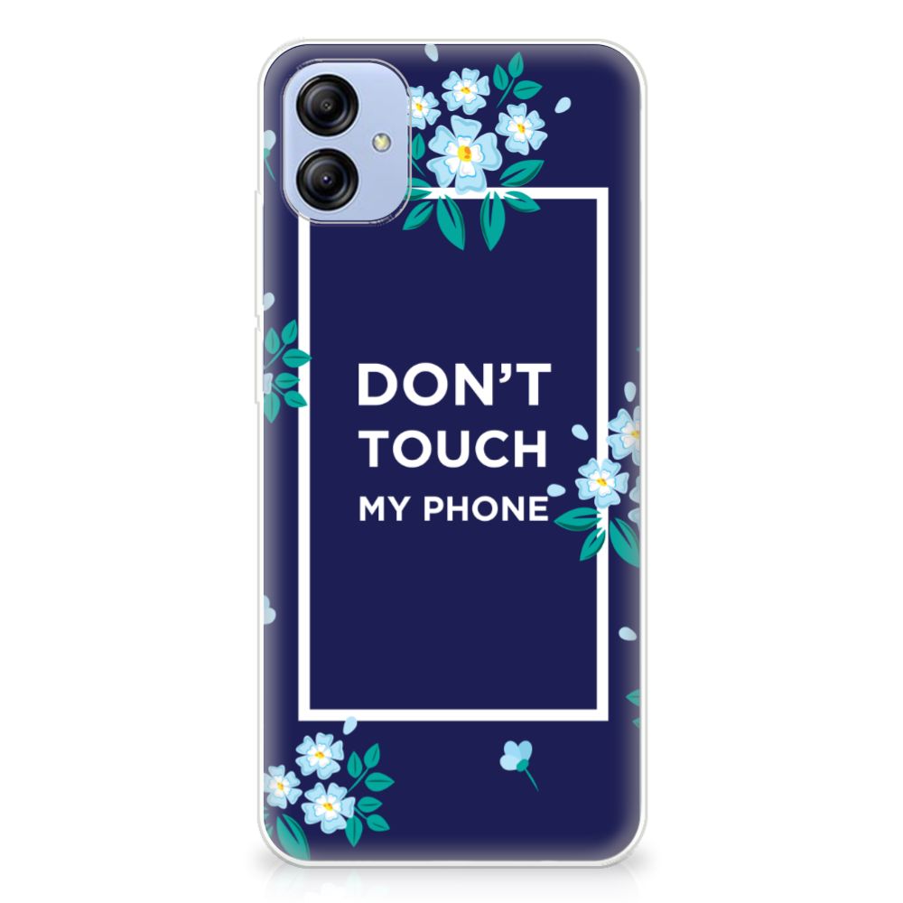 Samsung Galaxy A04e Silicone-hoesje Flowers Blue DTMP