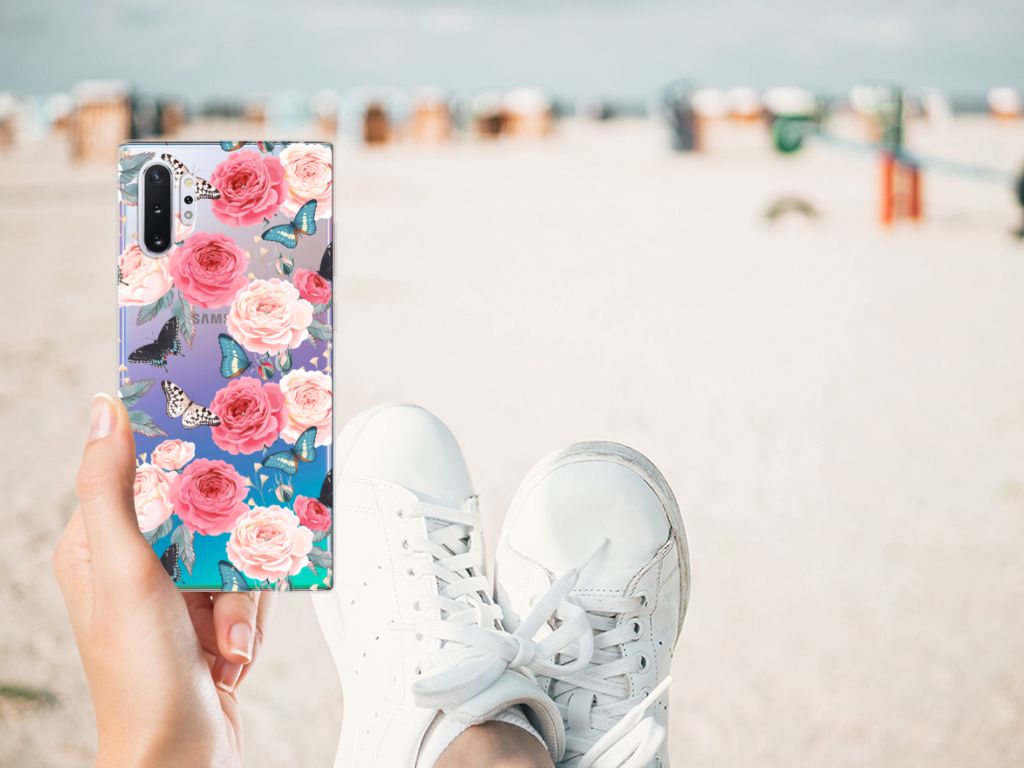 Samsung Galaxy Note 10 Plus TPU Case Butterfly Roses