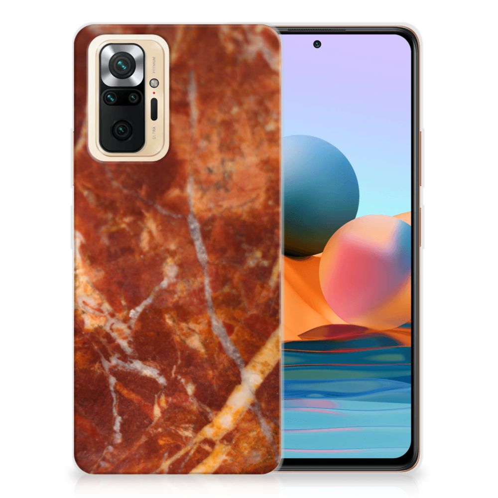 Xiaomi Redmi Note 10 Pro TPU Siliconen Hoesje Marmer Bruin B2C Telecom