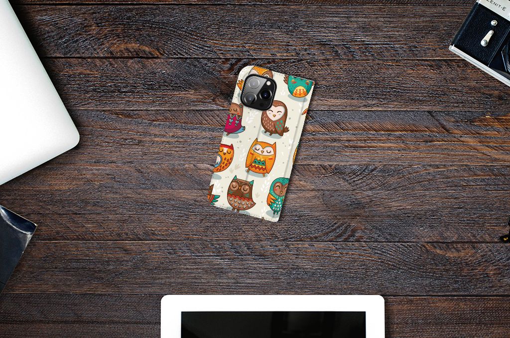 iPhone 14 Pro Max Hoesje maken Vrolijke Uilen - B2C Telecom