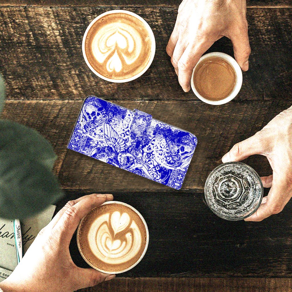 Telefoonhoesje met Naam Sony Xperia 1 II Angel Skull Blauw
