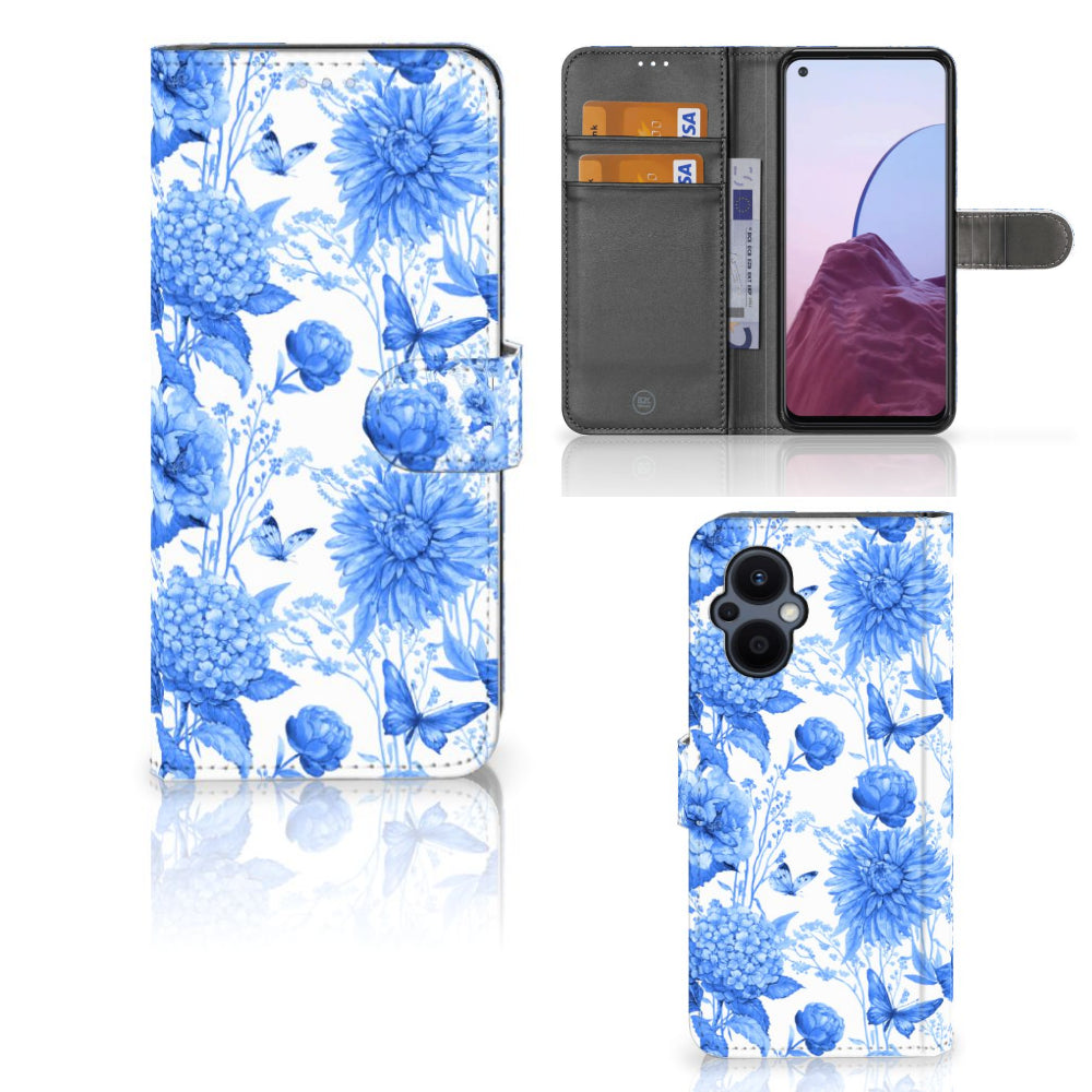 Hoesje voor OPPO Reno 8 Lite | OnePlus Nord N20 Flowers Blue