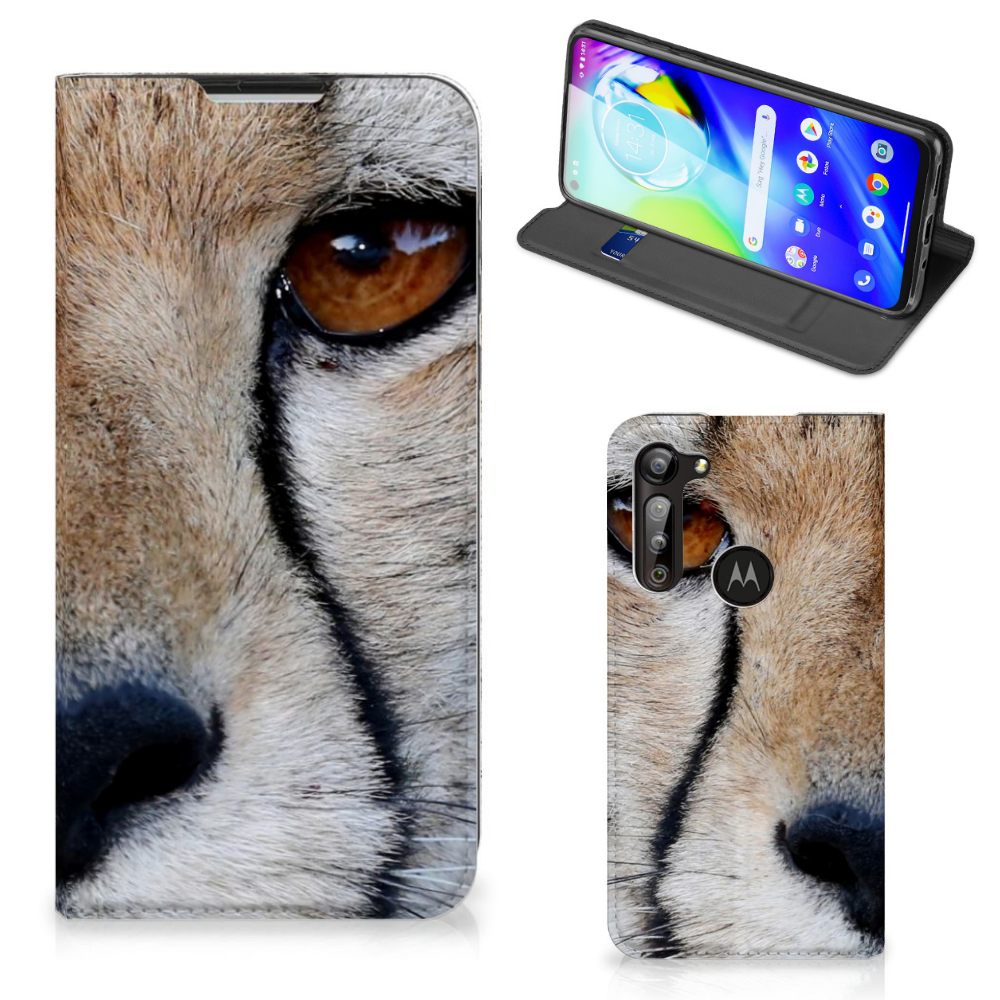 Motorola Moto G8 Power Hoesje maken Cheetah met close-up van een cheetah print design