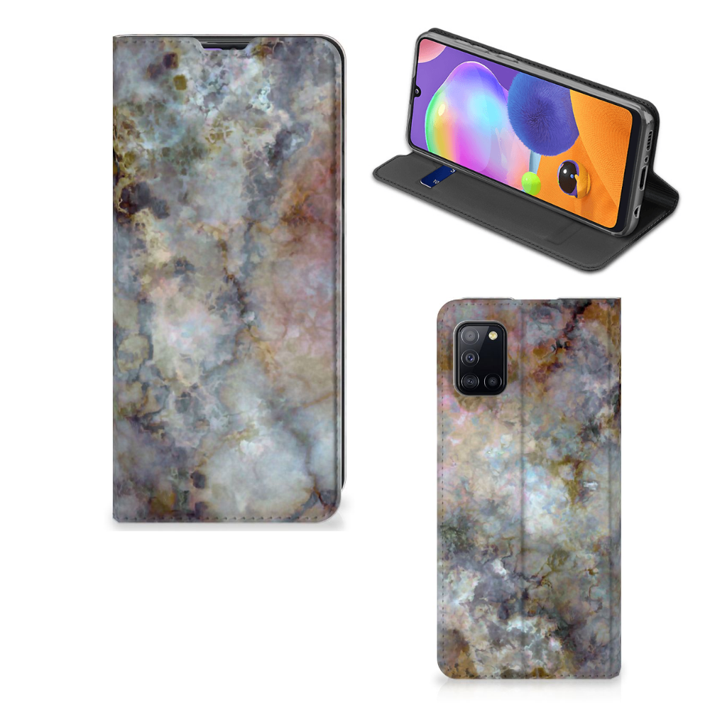 Samsung Galaxy A31 Standcase Marmer Grijs - B2C Telecom
