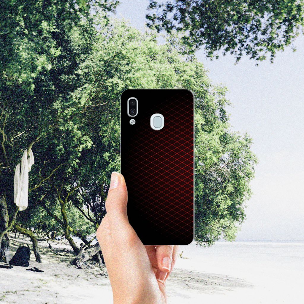 Samsung Galaxy A30 TPU bumper Geruit Rood