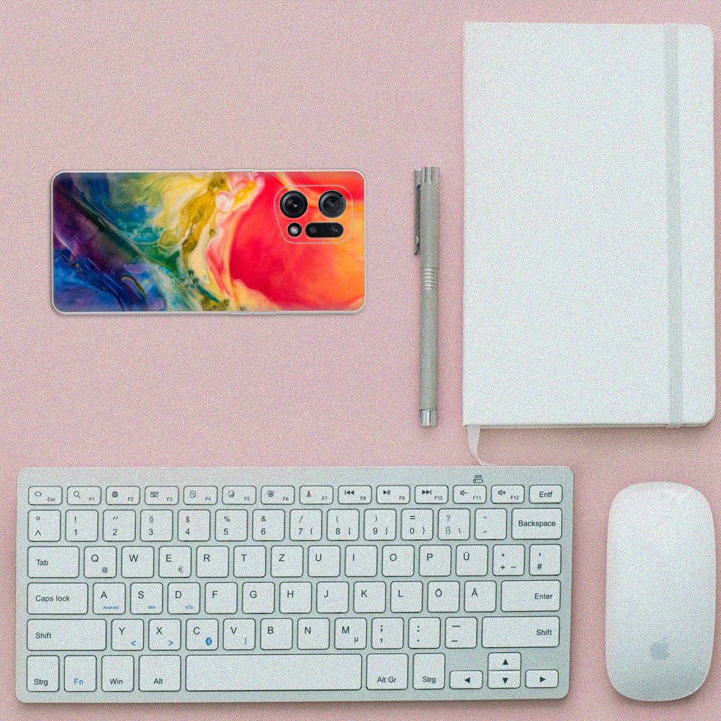 Hoesje maken OPPO Find X5 Watercolor Dark B2C Telecom