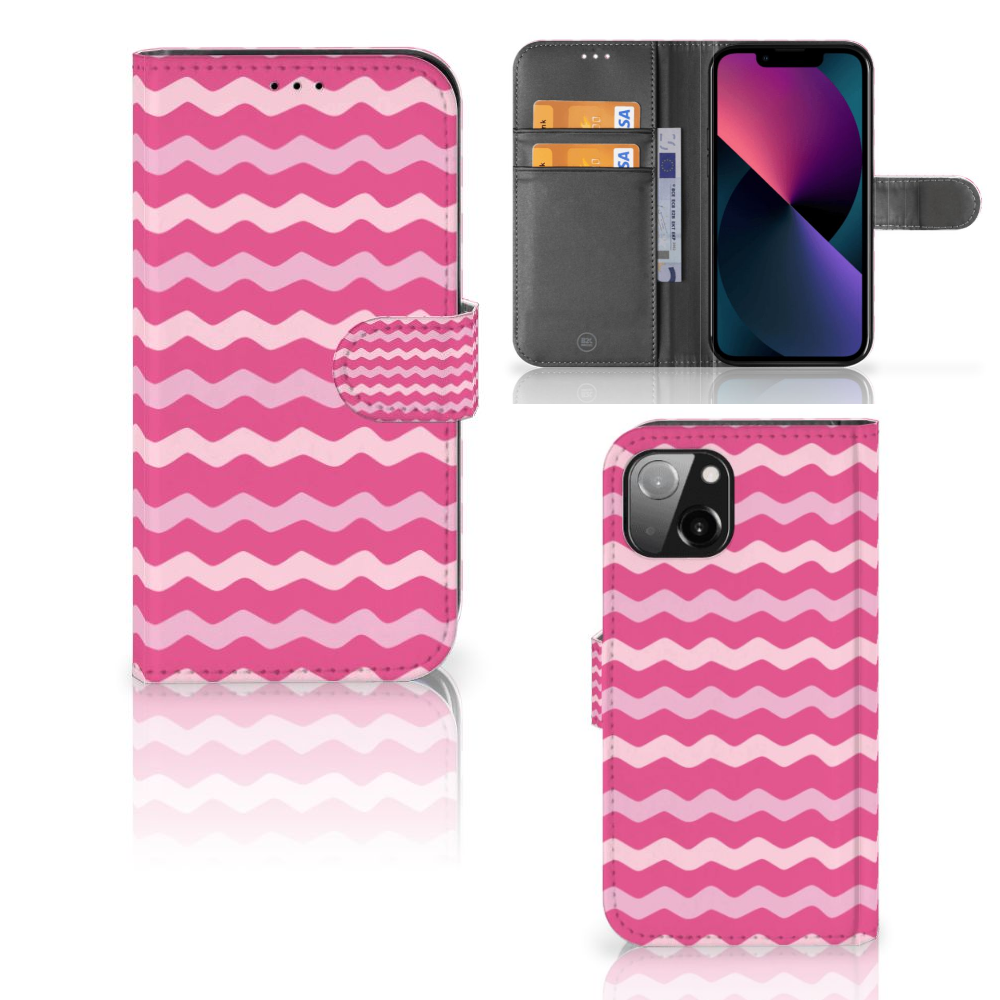 Apple iPhone 13 Telefoon Hoesje Waves Pink