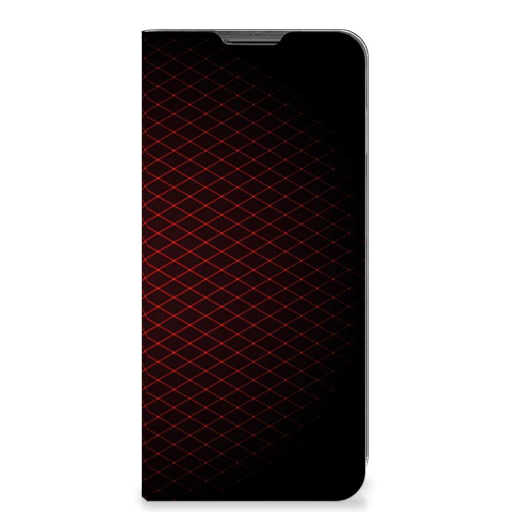 Motorola Moto G22 Hoesje met Magneet Geruit Rood - B2C Telecom