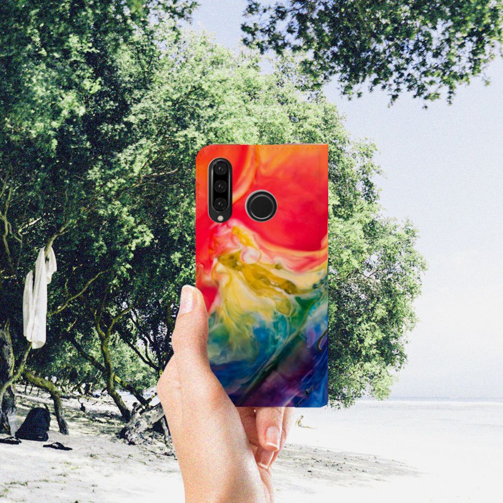 Bookcase Huawei P30 Lite New Edition Watercolor Dark