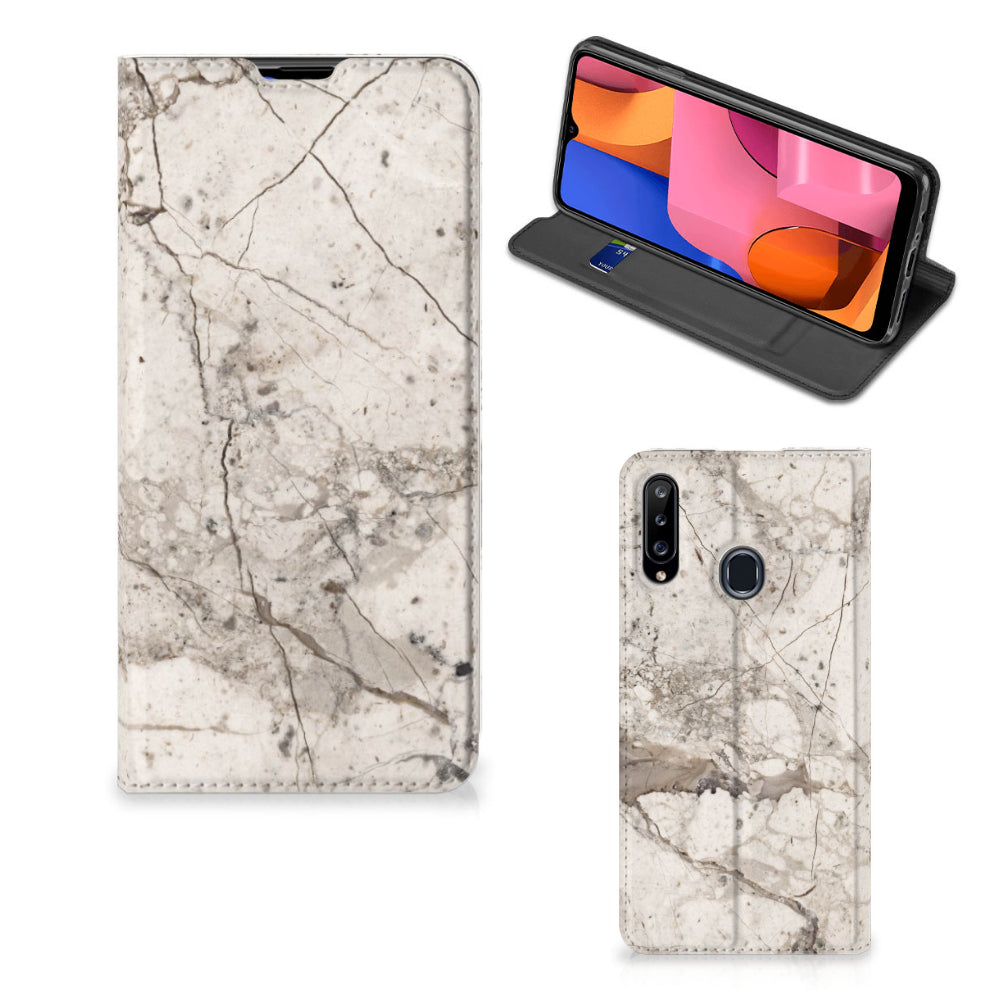 Samsung Galaxy A20s Standcase Marmer Beige