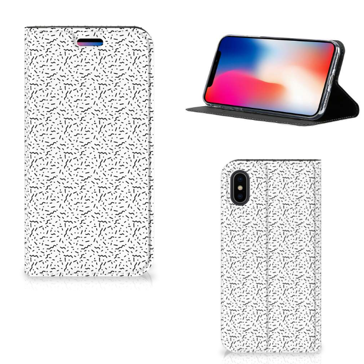 Apple iPhone X | Xs Hoesje met Magneet Stripes Dots