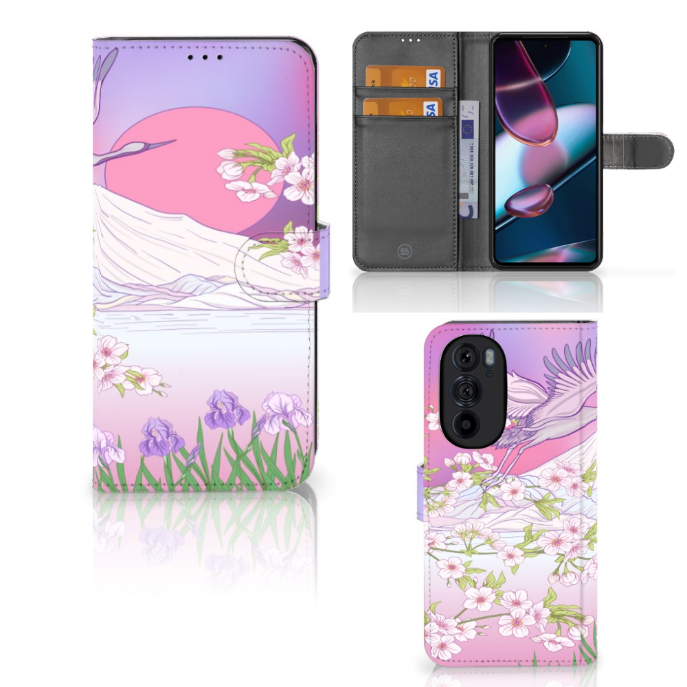 Motorola Edge 30 Pro Telefoonhoesje met Pasjes Bird Flying
