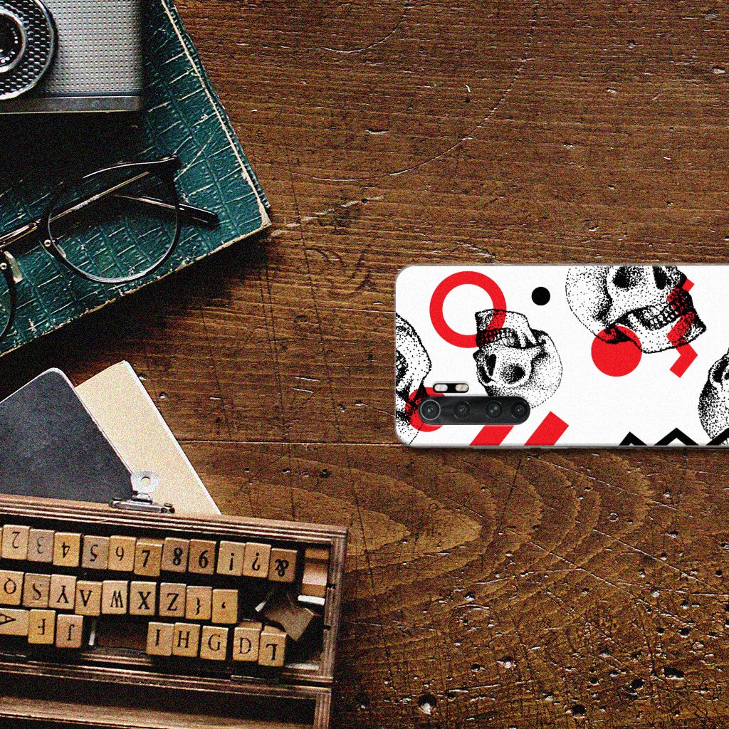 Silicone Back Case Xiaomi Mi Note 10 Lite Skull Red B2C Telecom