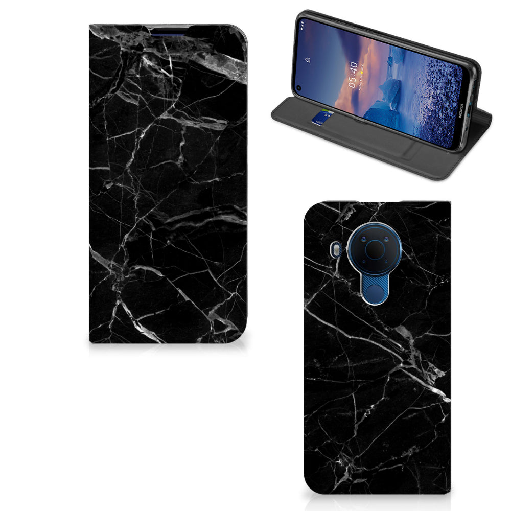 Nokia 5.4 Standcase Marmer Zwart - Origineel Cadeau Vader