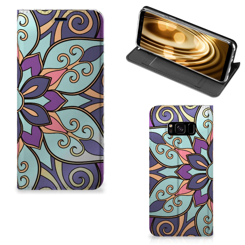 Samsung Galaxy S8 Smart Cover Purple Flower