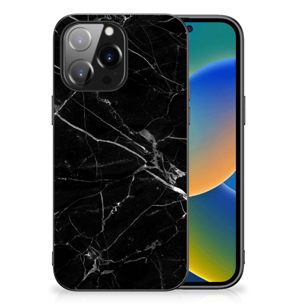 iPhone 14 Pro Max Marmeren Print Telefoonhoesje Marmer Zwart - Origineel Cadeau Vader B2C Telecom