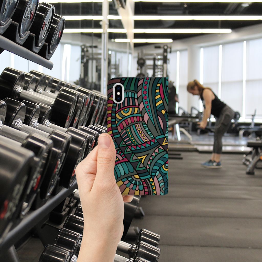 Apple iPhone Xs Max Hoesje met Magneet Aztec