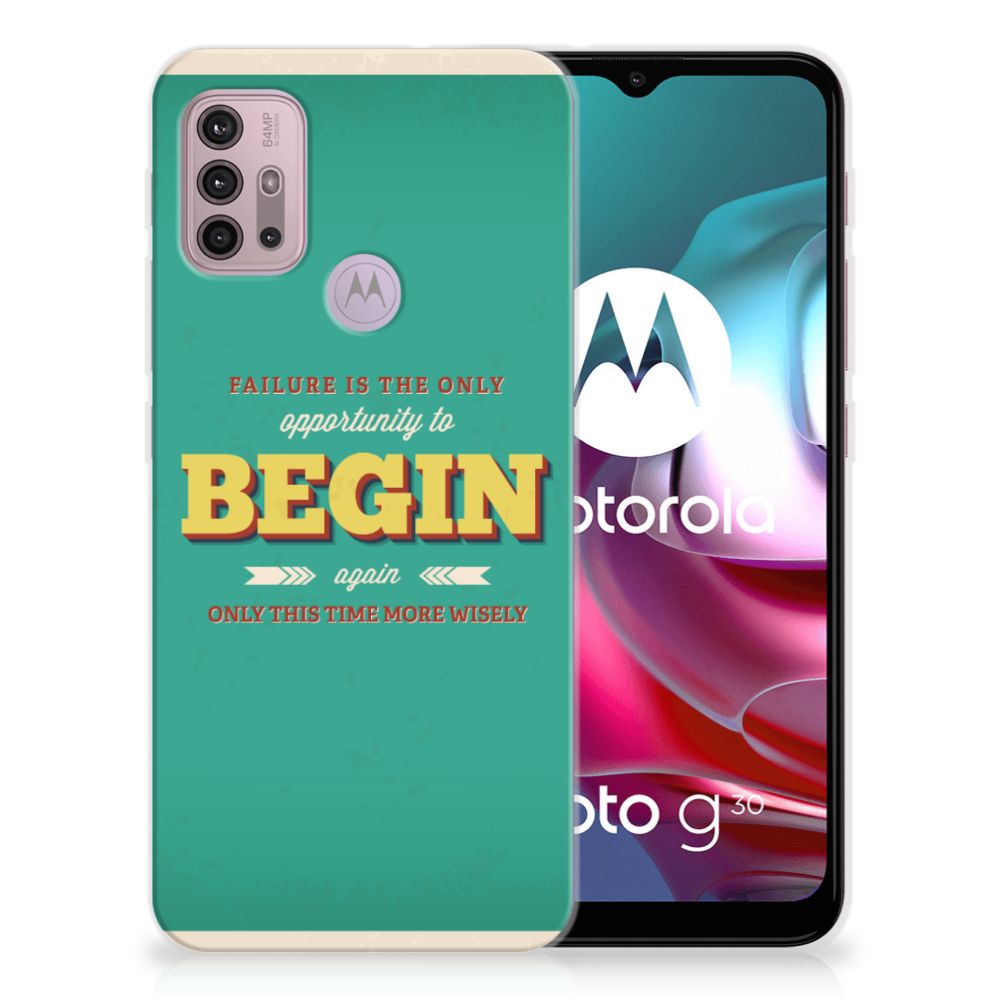 Motorola Moto G30 | G10 Siliconen hoesje met naam Quote Begin B2C Telecom