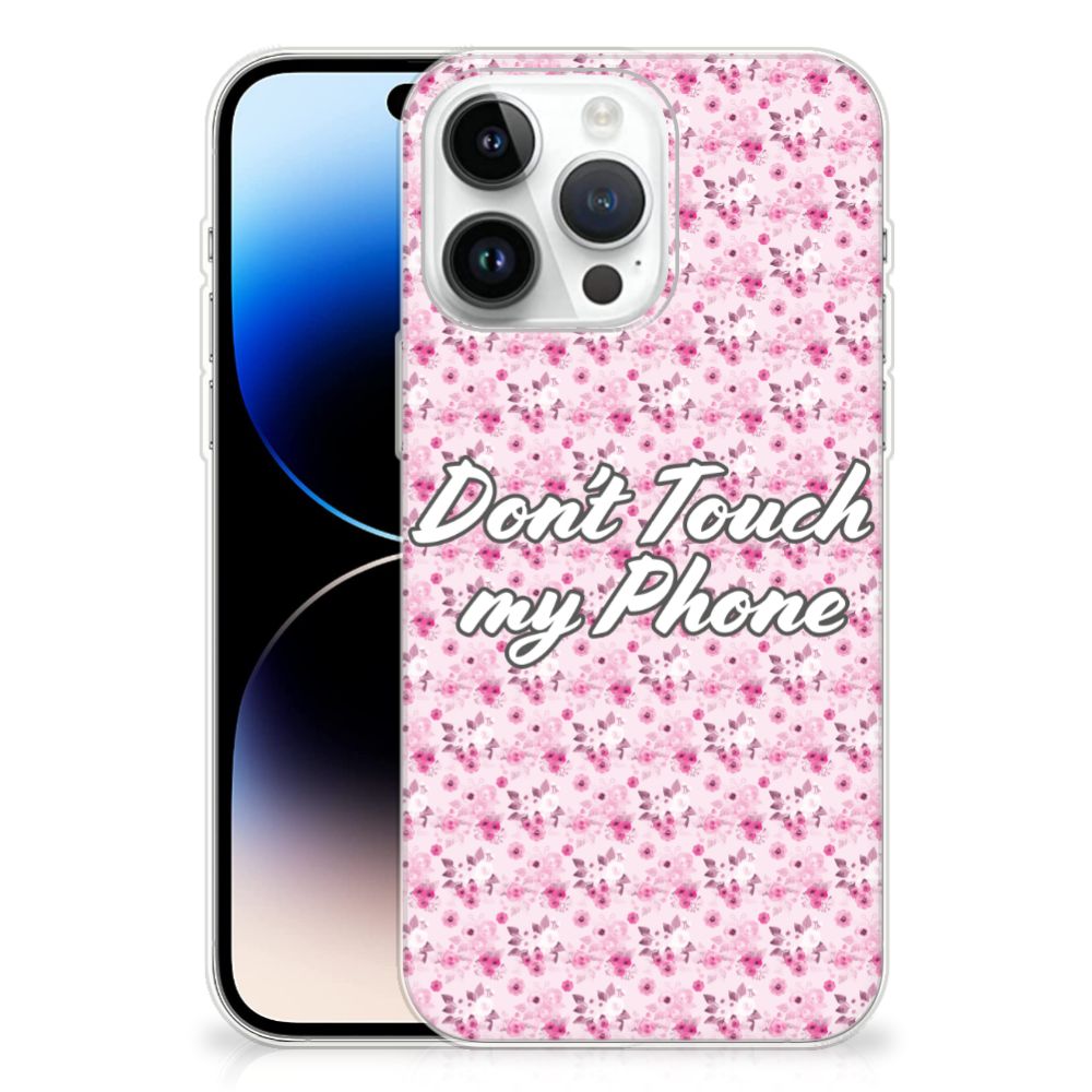 iPhone 14 Pro Max Silicone-hoesje Flowers Pink DTMP B2C Telecom