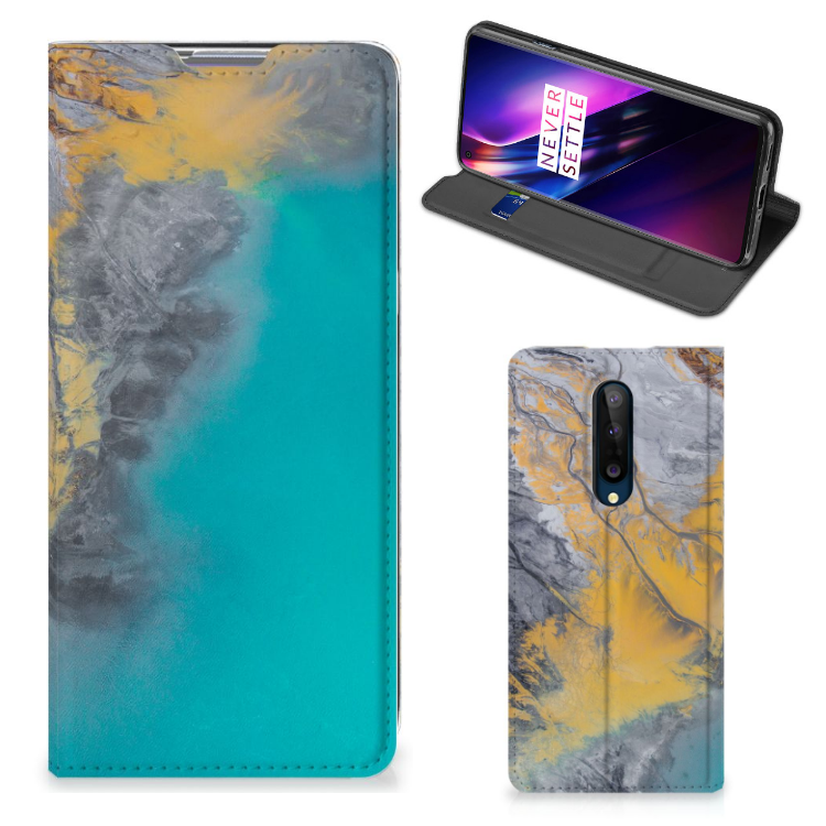 OnePlus 8 Standcase Marble Blue Gold - B2C Telecom