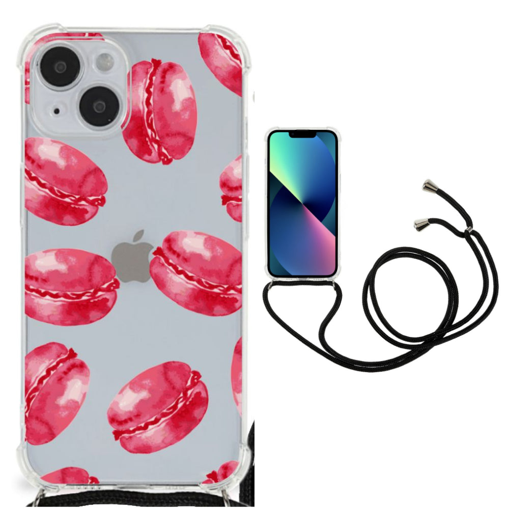 iPhone 14 Beschermhoes Pink Macarons