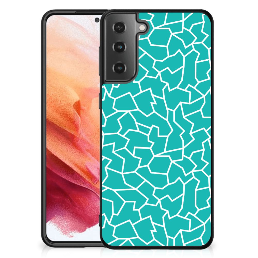 Samsung Galaxy S21 Leuk Telefoonhoesje Cracks Blue