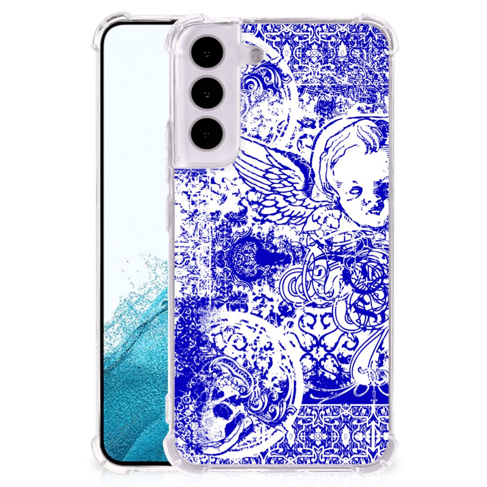 Extreme Case Samsung Galaxy S22 Angel Skull Blauw