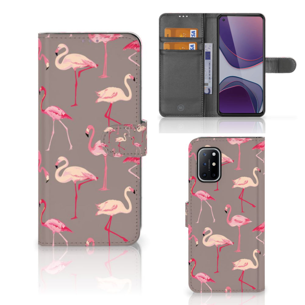 OnePlus 8T Telefoonhoesje met Pasjes Flamingo
