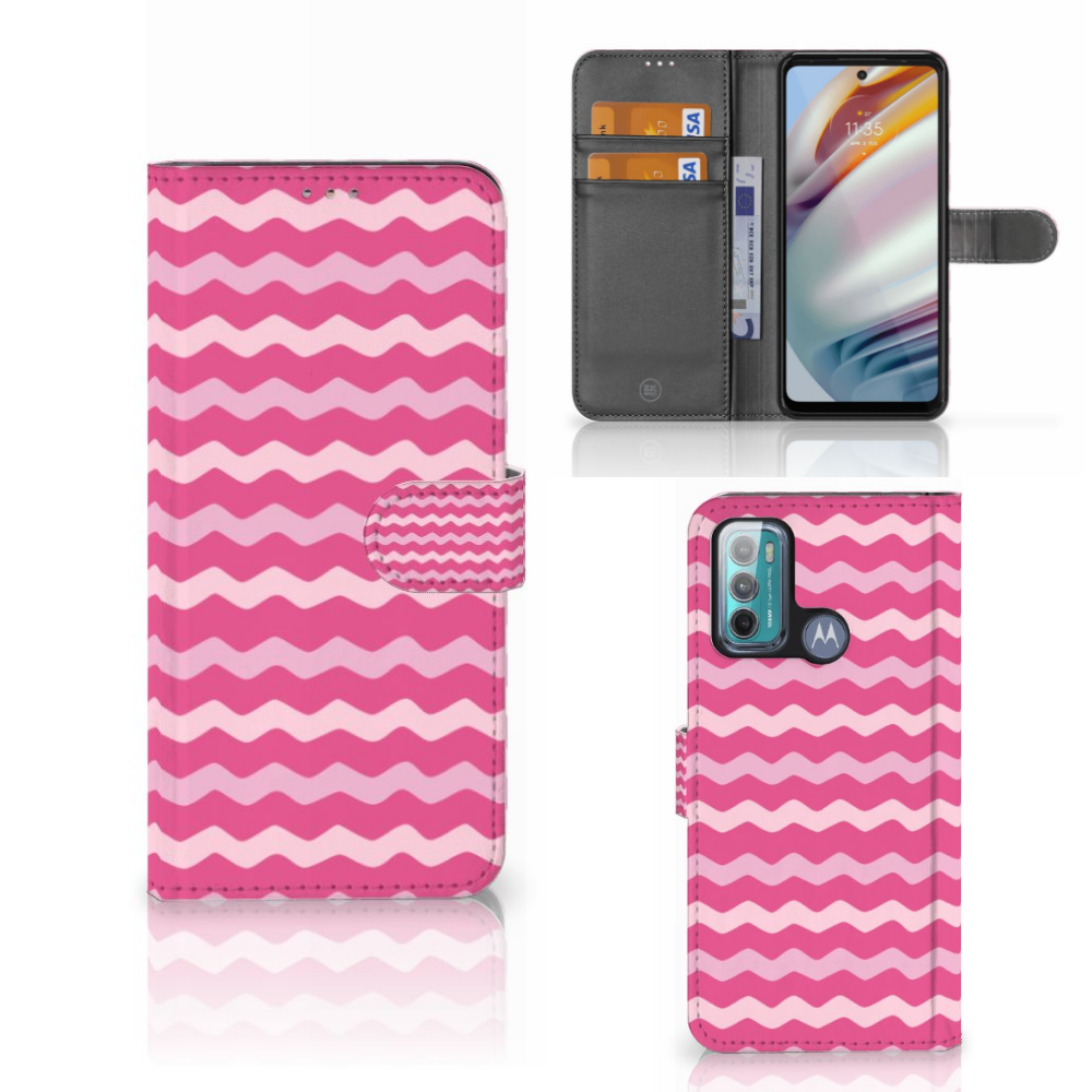 Motorola Moto G60 Telefoon Hoesje Waves Pink