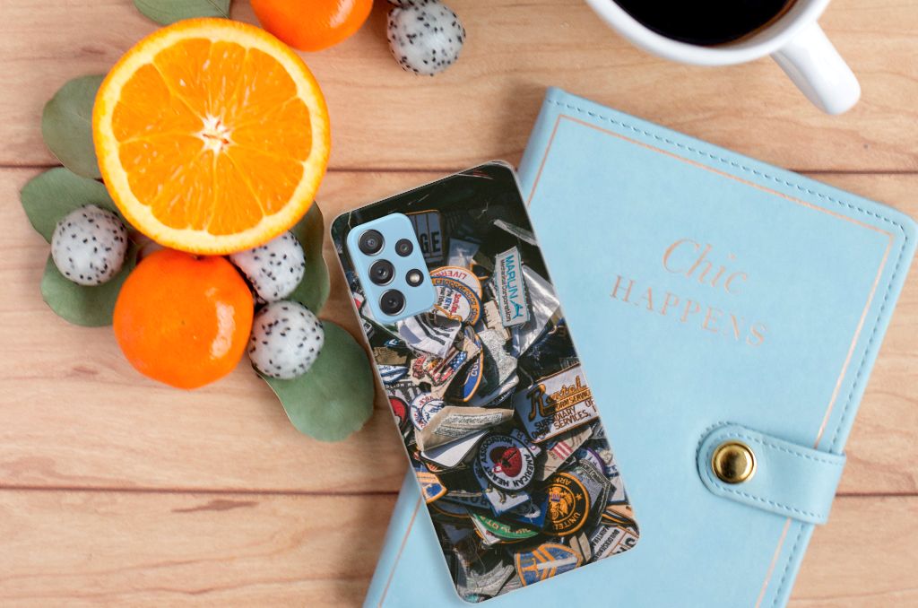 Samsung Galaxy A72 Siliconen Hoesje met foto Badges B2C Telecom