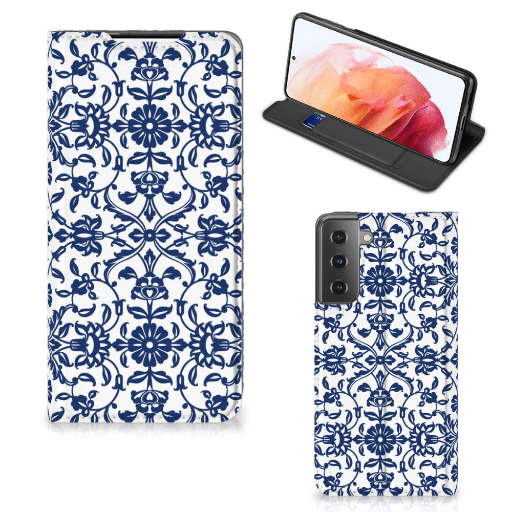 Samsung Galaxy S21 Smart Cover Flower Blue