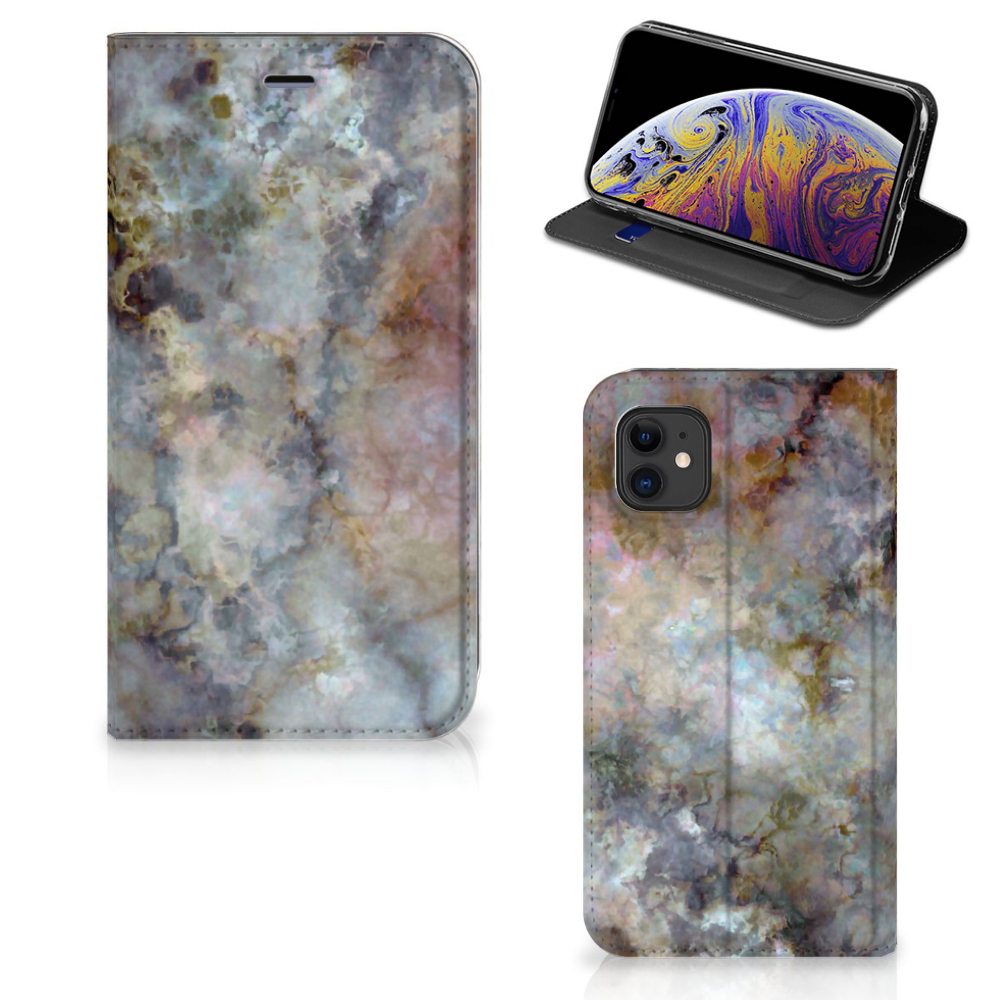 Apple iPhone 11 Standcase Marmer Grijs