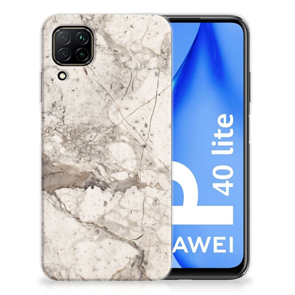 Huawei P40 Lite TPU Siliconen Hoesje Marmer Beige B2C Telecom