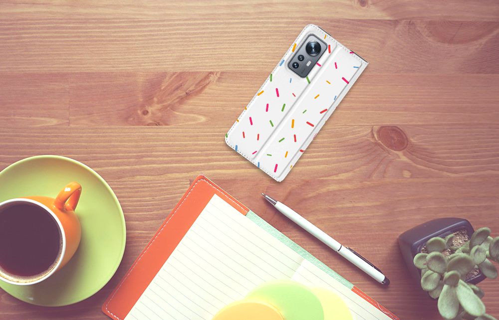 Xiaomi 12 | 12X Flip Style Cover Donut Roze - B2C Telecom