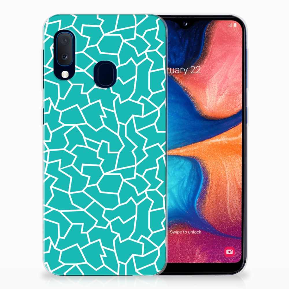 Samsung Galaxy A20e Hoesje maken Cracks Blue